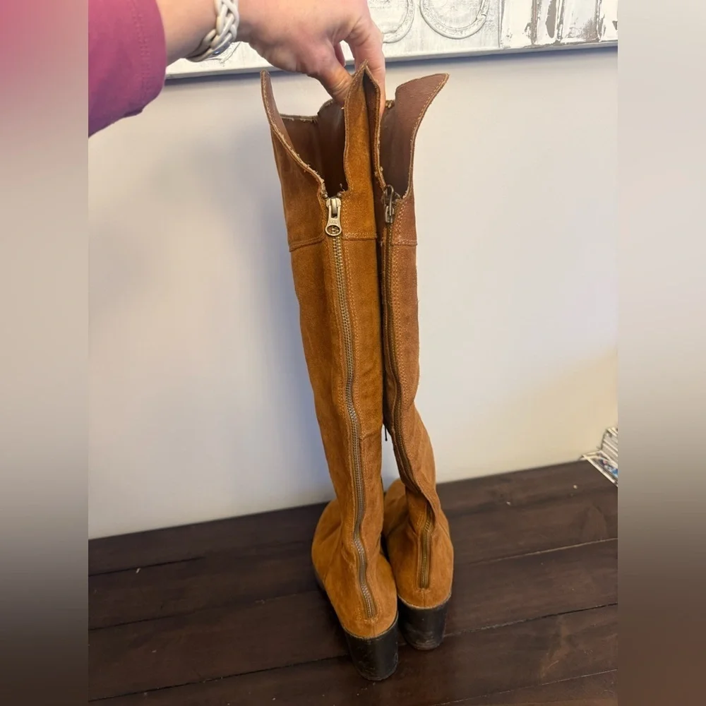 Steve Madden Orabela Brown Suede Knee High Boots Size 8.5